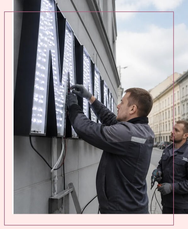 Изготовление и монтаж светодиодных LED вывесок в Видном