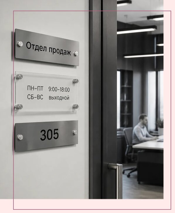 Офисные таблички на дверь в Видном по цене от 5072 р. | Аванза-Вдн